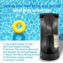 Pool Pump Motor B2843 Compatible with Century A.O. Smith 2HP Single Speed, 2HP, 3450 RPM, Y56Y Frame, 230V, 11.0/10.2 Amps, Swimming Pool Motor B843