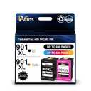 901XL Ink Cartridges Black/Color Combo Pack Remanufactured Replacement for HP 901 901 XL use with OfficeJet J4680 J4580 4500 J4500 Series J4680c J4624 J4640 J4524 Printers (Black, Tri-Color)