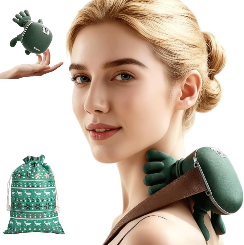 Neck Massager 2025with Heat Shiatsu Shoulder & Cervical Massager,Wireless Electric Neck and Back Massager for Pain Relief deep Tissue Massage-Green.