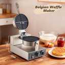Commercial Waffle Maker, 1200W Waffle Iron, Professional Rotatable Waffle Baker Machine with Temp and Time Control, Non-Stick Baking Pan Stainless Steel for Restaurant Bakeries Kitchen Home