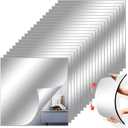 8" x 6" Acrylic Flexible Mirror Sheets, 10 Pack Self Adhesive Mirror Tiles Square Cuttable Mirror Wall Stickers, Non-Glass Mirror Stickers Safety Reflective Mirror for DIY Craft Home Wall Decor