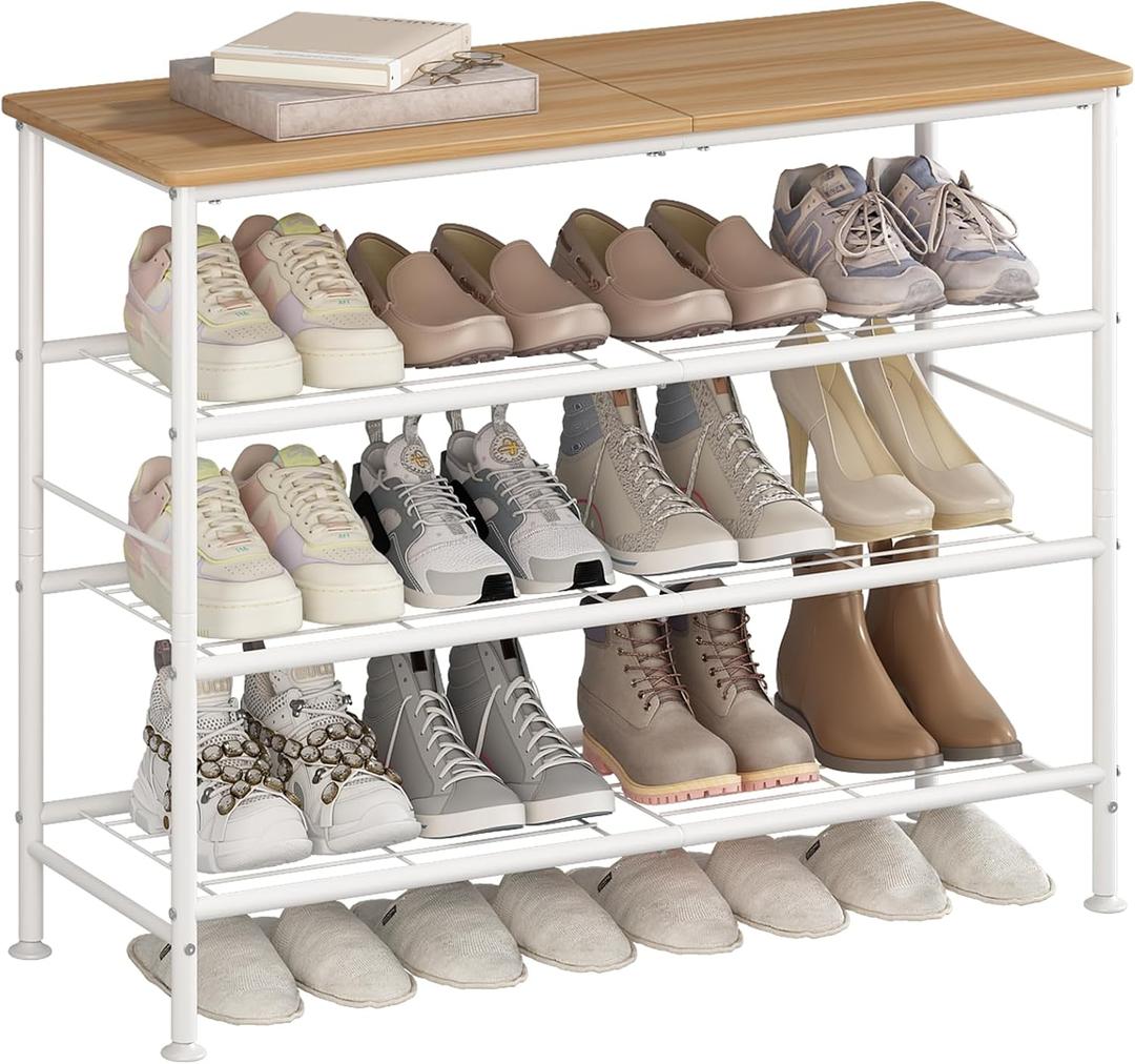 SUOERNUO 4 Tier Shoe Rack Organizer for Closet Shoe Storage for Entryway