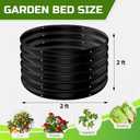 AHEONLAR 3PCS 2x2x2FT Galvanized Raised Garden Bed Kit Round Metal Flower Box Large Planter Raised Beds Outdoor Garden for Planting,Fruit,Herb Black