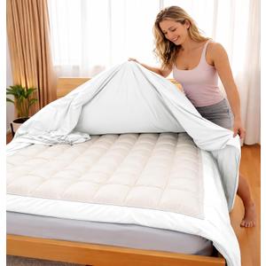 3 Side Zipper Duvet Cover Set Queen Size White - Soft Microfiber Duvet Cover Set with 3 Sided Zipper Closure, Queen Size Duvet Cover (90"x90") & 2 Pillow Cases(20"x30"), NO Comforter