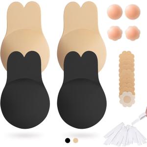 Sticky Bra Backless Strapless Bras Adhesive Push Up Invisible Stick on Silicone Bra for Women Breast Lift Nipple Covers, 3XL
