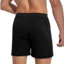 INNERSY Men's Boxer Shorts Loose Fit Soft Cotton Boxers for Men 4 Pack (Black, M)