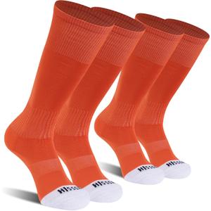 Soccer Baseball Softball Socks, Unisex Youth Solid Knee High Football Volleyball Compression Socks (Orange)