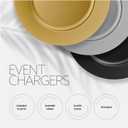 ELEGANT DISPOSABLES 13'' Party Chargers Large Plates & Platters Great for Elegant Party's Weddings Tableware Great for Serving dish Silver Pack of 12