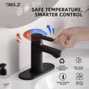 BELZ Bathroom Faucet, Single Handle Matte Black Sink Faucet for 1 or 3 Hole Installation, Modern Lead-Free Metal Vanity Faucet with Pop-Up Drain & Supply Hoses (Matte Black)