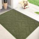 PURRUGS Dirt Trapper Door Mat 24" x 35.5", Non-Slip Machine Washable Entry Rug, Shoe Scraper, Dog Doormat, Super Absorbent Welcome Mat for Front & Back Door, Muddy Wet Shoes & Paws, Sage Green