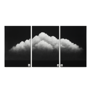 Large Framed Dark Moody Wall Art for Living Room, 3 Piece Academia Goth Canvas Prints Artwork for Walls, Black and White Rainy Cloud Surreal Pictures for Bedroom Wall Decor - Total Size 30x60 Inch