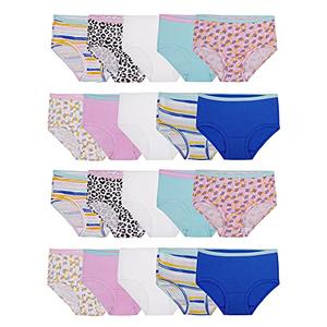 Fruit of the Loom Girls' Tag Free Cotton Brief Underwear Multipacks, Brief-20 Pack-White/Stripes/Animal Print, 8 S Fruit of the Loom Girls' Tag Free Cotton Brief Underwear Multipacks, Brief-20 Pack-White/Stripes/Animal Print, 8 S