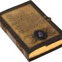 Leather Journal Blank Book Of Shadows Spell Books Vintage Notebook With Semi Precious Stone Sun & Moon Celtic Embossed Personal Organizer Day Planner Travel Diary Unlined Paper Writing For Men Women