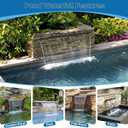 POPOSOAP 24 Inch Pond Waterfall Spillway with 1200GPH Pump, 304 Stainless Steel Pond Waterfall Kit with 9.8FT Corrugated Tube, Pond Waterfall Box for Outdoor Pond Waterfall System Garden Decor-P46