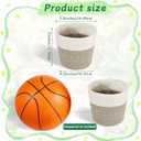 FoldTier 3 Pcs Cotton Rope Plant Basket with Plastic Liner Rustic Plant Basket Planters Modern Woven Decorative Pots for Home Flower Indoor Storage Decor, 7.5 x 6.5 Inches(White, Beige)