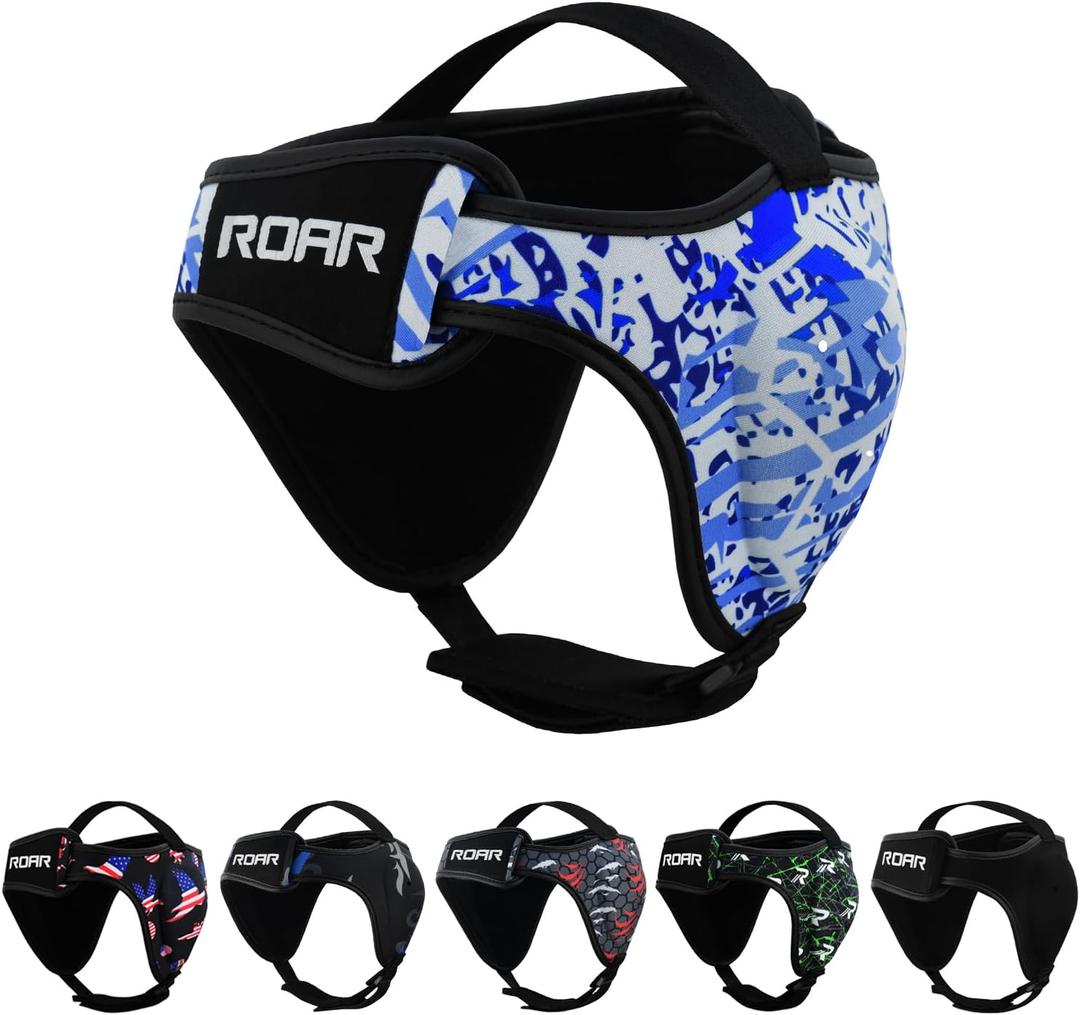 ROAR-INT Wrestling Headgear Men BJJ Ear Guard Protection MMA Grappling Cauliflower Helmet (One Size, Lion (Pack-1))