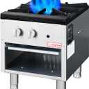Commercial Gas Stove with Cabinet, 80,000 BTU Single Burner Stove Range, 18" Countertop Cooking Stockpot Range for Restaurant, kitchens & school, Stainless Steel Gas Hot Plate