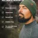 DANISH ENDURANCE Merino Wool Beanie for Men & Women, Warm Knitted Winter Hat (Black)