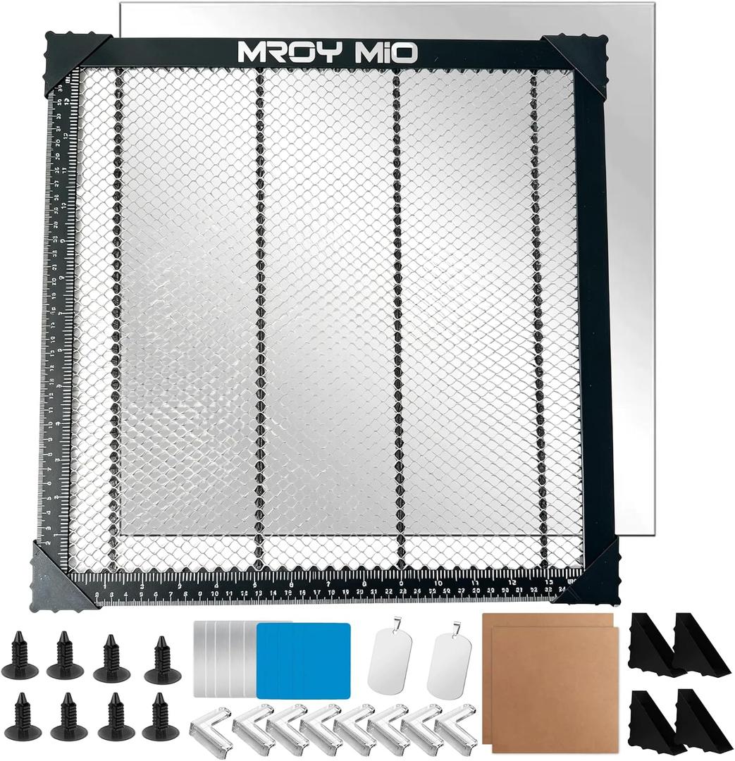 Mroy mio Honeycomb Laser Bed 400x400mm, Steel Laser Engraver Working Table with Aluminum Panel, Fast Heat Dissipation & Desktop Protection for D1/Pro/S9/S10/S30 Pro/RAY5 & Most Lasers