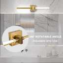 EDISLIVE Modern Dimmable LED Vanity Light 360 Rotatable Bathroom Vanity Wall Lighting Fixtures, 23.2 in Mirror Wall Sconce Fixtures for Bathroom Bedroom Makeup Living Room,6000K(Gold)
