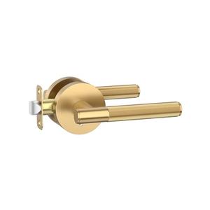 Asidrama 1 Pack Champagne Bronze Privacy Door Handles, Door Lever with Door Knobs Indoor for Bedroom or Bathroom, Heavy Duty Door Handles Interior with Locks for Left Right Sided Doors