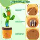 Ayeboovi Dancing Talking Cactus Baby Toys Interactive Toy Repeating Records What You Say Volume Adjustable Singing Cactus Toddler Games with 120 Songs Easter Basket Stuffers for Kids