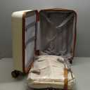 UKEIN Luggage Sets 3 Piece, Carry On Luggage 20In With Spinner Wheels,PC Hardside Suitcase Set with TSA Lock,Durable Carry On Suitcase With Travel Backpack for Men (Cream, 3 piece set (BP/20inch))