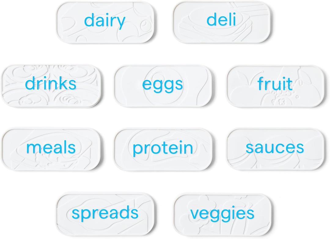 YouCopia ReStickable Fridge Labels, 3D Fridge Labels, Reusable Nano-Suction, White
