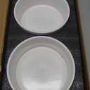 Non-Slip Ceramic Dog Bowls,6" Dog Food and Water Bowl Set with Silicone Base, 32oz/4cups Weighted Flip-Proof Pet Feeding Bowl for Medium Dogs (Medium,White)