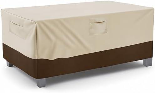 Vailge Rectangular/Oval Patio Table Cover, Heavy Duty and Waterproof Outdoor Lawn Patio Furniture Covers, X-Large Beige & Brown