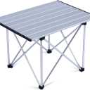 iClimb Ultralight Compact Camping Folding Table with Carry Bag (Reinforced Silver - L), Large