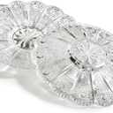 ZEAYEA 10 Pack 5.5 Inch Clear Glass Plates, Small Decorative Dessert Plates for Salad, Fruit, Cake, Snack, Appetizer, Small Meals, Sunflower Pattern Glass Tea Saucer for Teacup