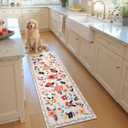 GRANNY SAYS Rug Runners for Hallways Non Slip, 2x6 Washable Runner Rugs with Rubber Backing, Soft Low Pile Faux Wool Rug, Colorful Flowers Mat for Kitchen, Entryway, Living Room