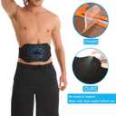 FDA Cleared ABS Stimulator Muscle Toner, Ab Machine, Portable Abdominal Belt, Electronic Pulse Massager, Home Office Fitness Belt Workout Equipment (Black Blue)