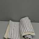 Farmhouse Pillow Covers 18x18, Modern Accent Square Throw Pillow Covers Set of 2, Gray and Beige Striped Patchwork Linen Decorative Pillows Cushion Covers for Couch Chair Bedroom Fall Decorations