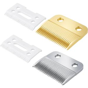 Clippers Blades Replacement Compatible with Wahl 30-15-10(#1037-400),Professional Animal Standard Adjustable Blade Set,Ceramic Dog Blade Set,2 Set(Gold/Silver)