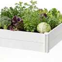 4'x4'x12 White Vinyl Raised Garden Bed Kit | Screwless Modular Planter Box | Outdoor Above Ground Bed for Vegetables, Herbs, Flowers & Whelping Pen