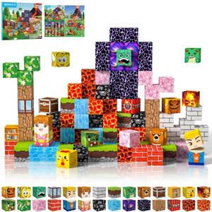 Magnetic Blocks 100 PCS Magnetic Building Blocks, 3+ STEM Montessori Sensory Toys, Magnetic Cube for for 3 4 5 6 7 8 9 10 11 12 8-12 Years Old Boys & Girls Birthday Gifts