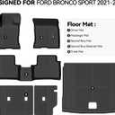 Floor Mats for Ford Bronco Sport 2021-2025 2026(Not for Bronco or 4 Door), Trunk Mat and Backrest Mat All Weather TPE Protector for Ford Bronco Sport Accessories