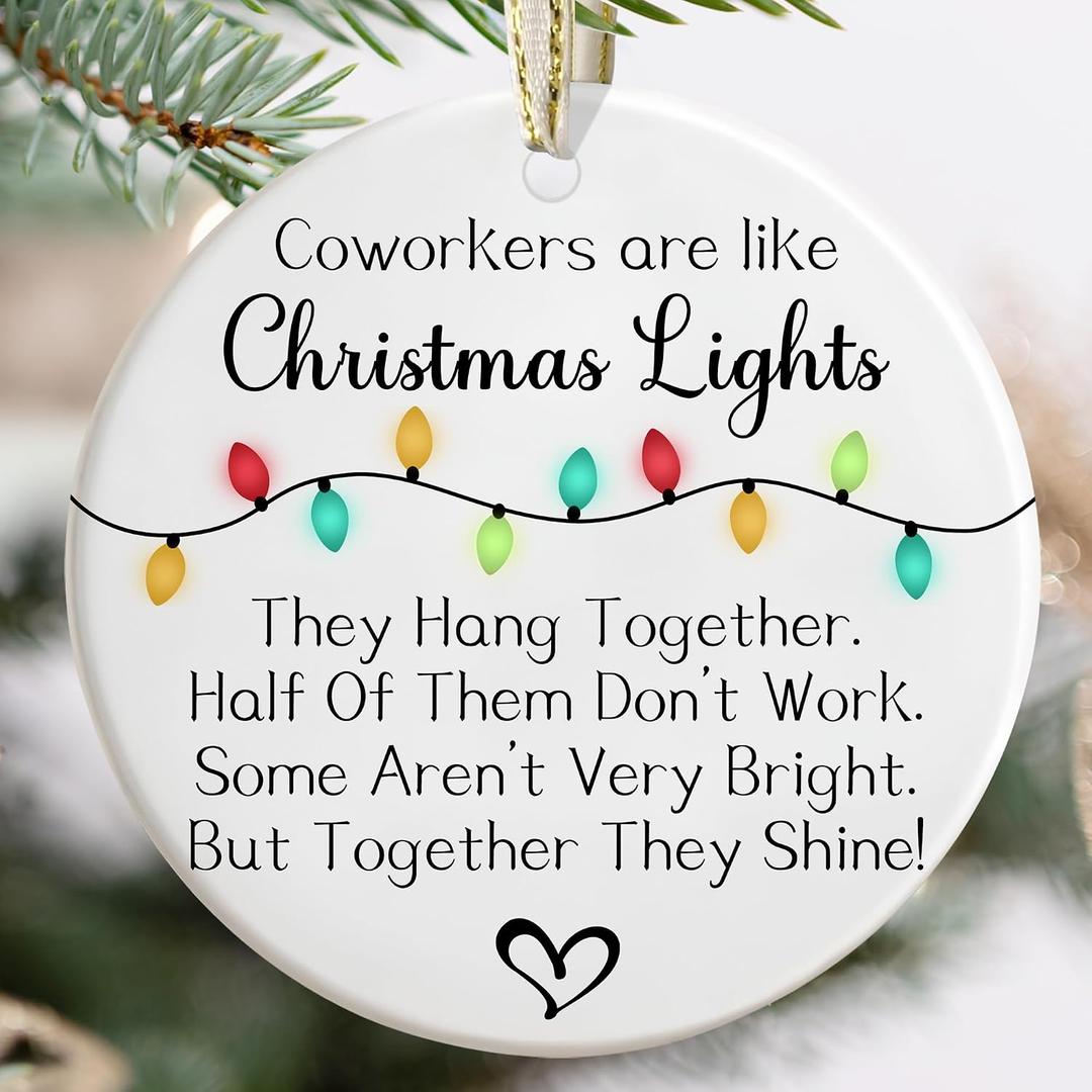 Coworker Christmas Ornament - Work Bestie Gift - Thank You, Appreciation Gift for Coworkers