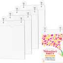 4 Pcs Acrylic Window Sign Holder, 8.5 x 11 Inch Hanging Acrylic Sign Holder, Wall Mount Paper Display Ad Frame with Tape,Mounting Screws,Suction Cups Hooks for Mall Office Store Restaurant