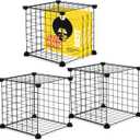 3 Sets Vinyl Record Storage Cube Record Holder Shelf for LP Album Storage DIY Stackable 12 Inch 90 Records 13 x 13 x 13 Inch Mesh Metal Storage Cube Collapsible Vinyl Record Organizer