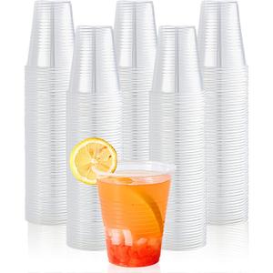 Lilymicky 300 Pack 12 oz Clear Plastic Cups, Cold Disposable Plastic Drinking Cups for Parties, Picnic, BBQ, Travel, and Events