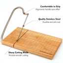 WILLKOMMEN Wood Cheese Slicer, Cheese Cutter Board with Blade, 10.8'' x 8.3'' Cheese Slicers for Block Cheese, Butter, Sausage and Ham