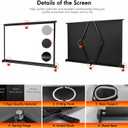 New Portable Mobile 50 Inch Projector Screen Pull Down, 16:9 Projector Screen Retractable Tabletop Screen Tripod Stand for Home Theater Meeting Room, School Indoor Outdoor Ceiling Wall Mount Upgrade