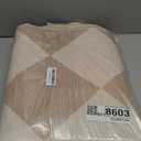 Beeiva Checkered Print Rug Runners for Hallways Non Slip 2.5x8, Ultra Thin Beige Kitchen Runner Rugs Non Skid Washable, Classic Neutral Gingham Decor Faux Wool Carpet for Bathroom Bedroom Entryway