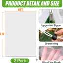 Fruit Tree Netting 6 * 7ft 2 Pack,Garden Netting for Blueberry Bushes,Vegetables,Flowers,Bird Netting Pest Barrier with Drawstring Zipper