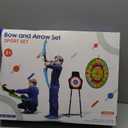 HYES 2 Pack Kids Bow and Arrow with 29" Large Dart Board, LED Light Up Archery Set with 24 Suction Cup Arrows, Indoor Outdoor Sport Toys Gifts for 3 4 5 6 7 8 9 10 11 12 Year Old Boys Girls, 2 pack-dartboard target
