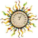pealstar Large Outdoor Thermometer Waterproof Wall Thermometer Decorative Metal Sun Outdoor Thermometers for Patio Garden Yard Living Room Decor