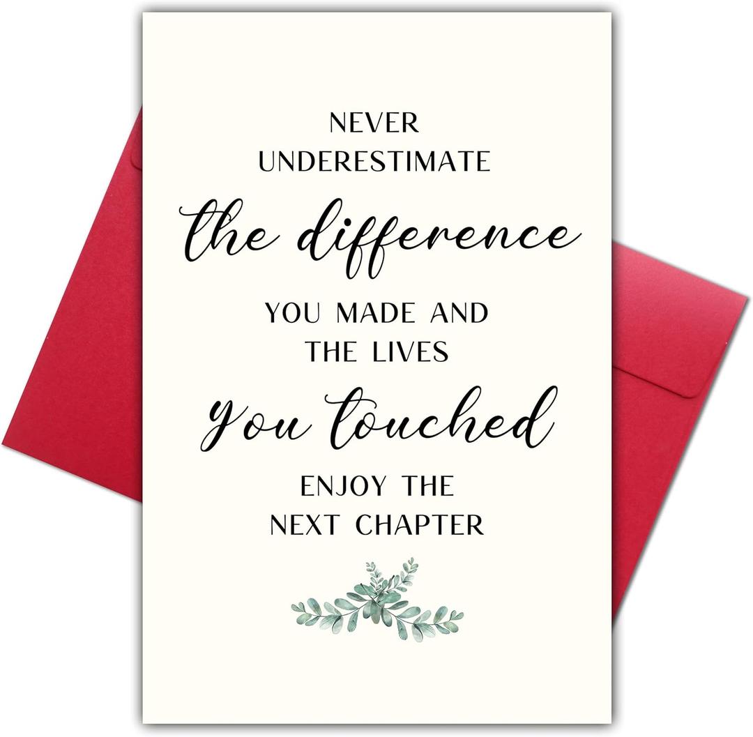 Funny Retirement & Farewell Card, Never Underestimate the Difference You Made, Goodbye Greeting for Coworker Boss Friend, New Job or Moving Away Gift for Men Women (Enjoy)